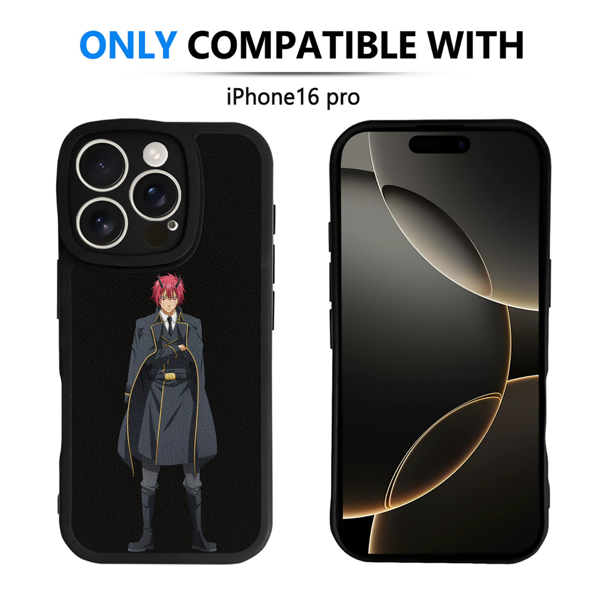 （画像用） 転スラ Regarding Reincarnated to Slime 【iPhone 16シリーズ対応】シリコンスマホケース（レザー調） 材質：シリコン